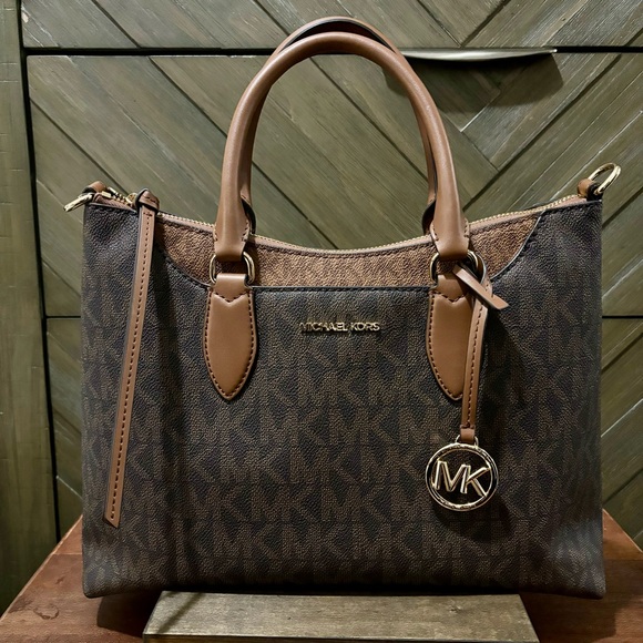 MICHAEL Michael Kors Handbags - Michael Kors Austen Brown Luggage Medium Satchel Bag